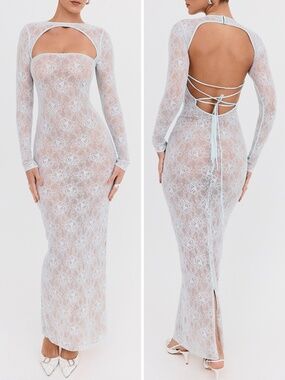 calista ombre flame maxi dress House of CB 'Calista' Ombre Flame Maxi NWOT